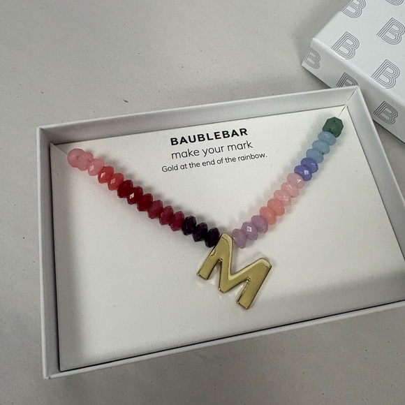 NWT BAUBLEBAR Inital Semi-Precious Necklace (M) - Picture 2 of 3